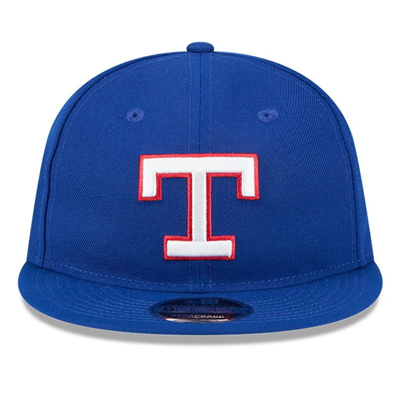 Casquette ajustable New Era Royal Texas Rangers pour homme, modèle 9FIFTY, style rétro, avec couronne, Temple de la renommée du baseball