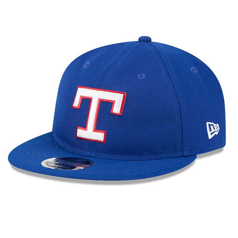 Casquette ajustable New Era Royal Texas Rangers pour homme, modèle 9FIFTY, style rétro, avec couronne, Temple de la renommée du baseball