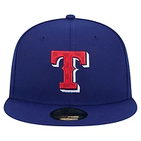 Casquette ajustée 59FIFTY à carreaux pour homme New Era Royal Texas Rangers
