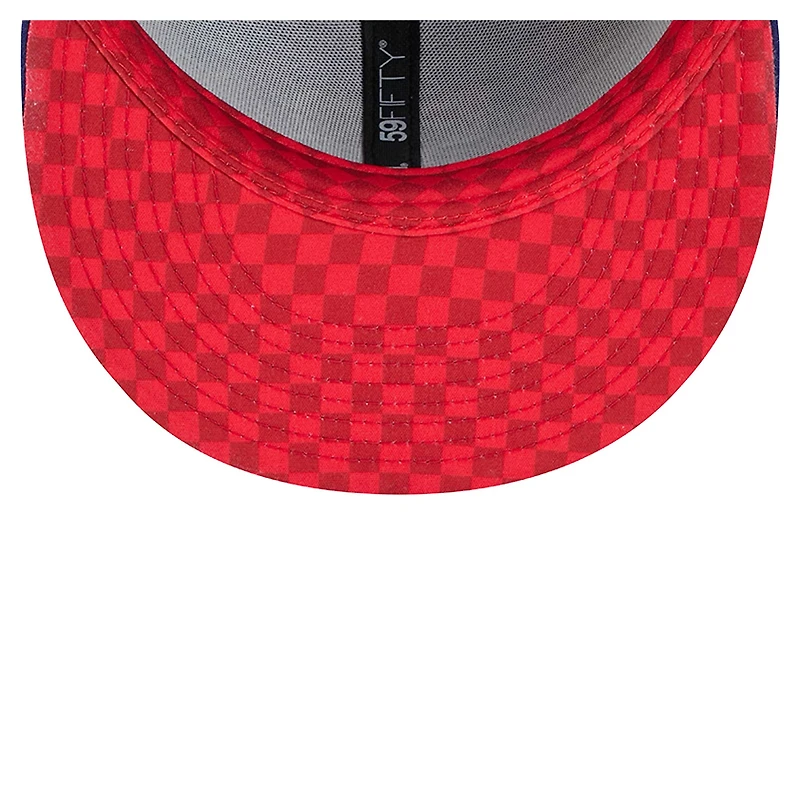 Casquette ajustée 59FIFTY à carreaux pour homme New Era Royal Texas Rangers