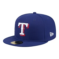 Casquette ajustée New Era 59FIFTY pour homme, modèle Royal Texas Rangers City Patch