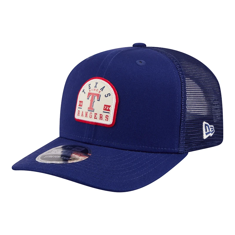 Casquette trucker ajustable New Era Royal Texas Rangers Contest 9SEVENTY pour homme