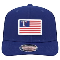 Casquette extensible à bouton-pression New Era Royal Texas Rangers 9SEVENTY pour homme