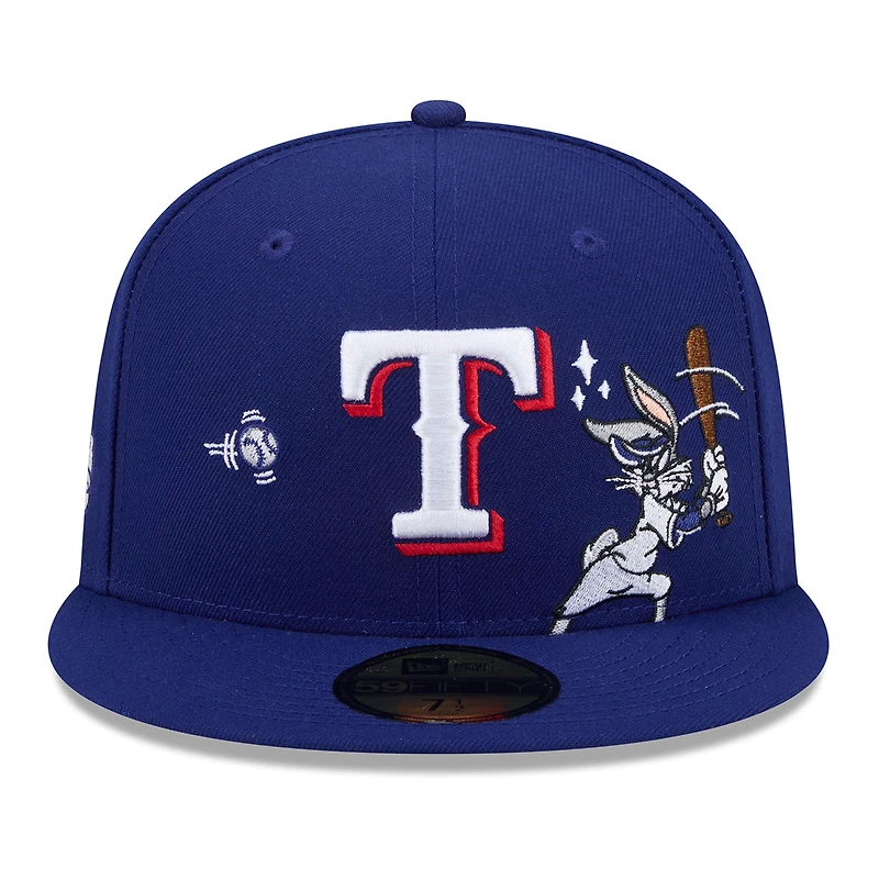 Men's New Era Royal Texas Rangers Looney Tunes Bugs Bunny 59FIFTY Fitted Hat