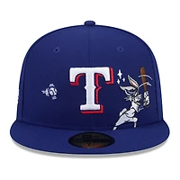 Men's New Era Royal Texas Rangers Looney Tunes Bugs Bunny 59FIFTY Fitted Hat