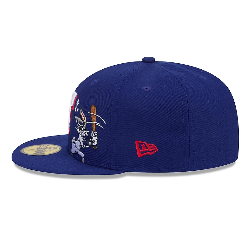 Men's New Era Royal Texas Rangers Looney Tunes Bugs Bunny 59FIFTY Fitted Hat