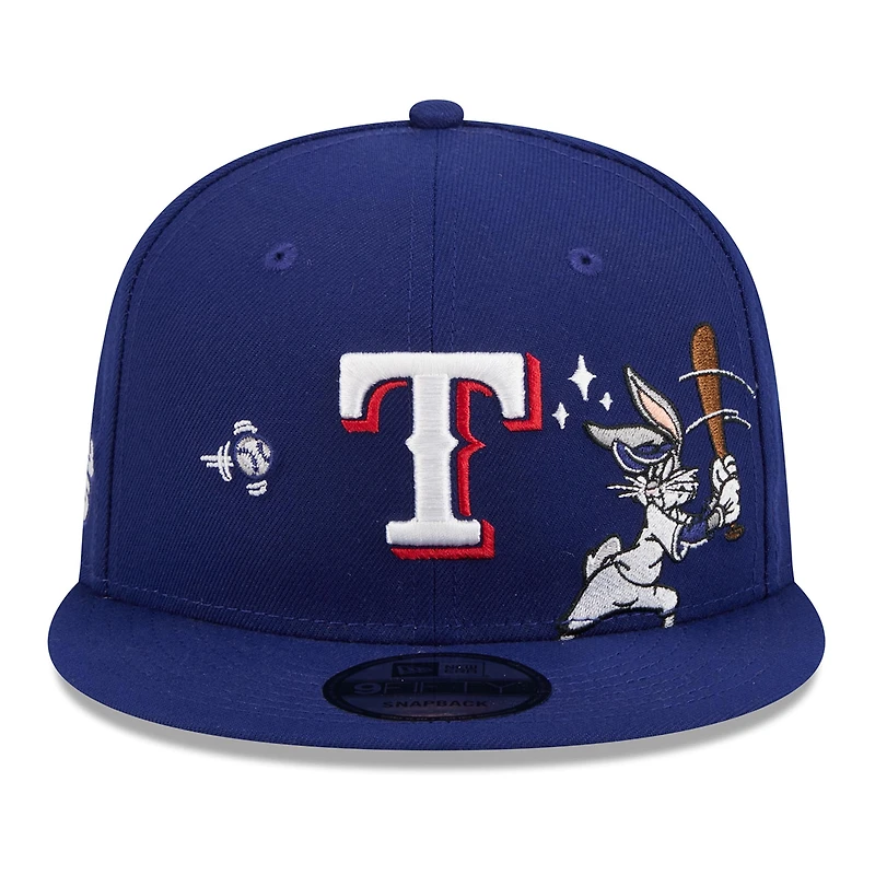 Men's New Era Royal Texas Rangers Looney Tunes Bugs Bunny 9FIFTY Snapback Hat
