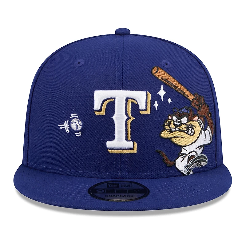 Men's New Era Royal Texas Rangers Looney Tunes Tasmanian Devil 9FIFTY Snapback Hat