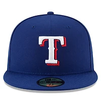 Casquette ajustée 59FIFTY du Temple de la renommée baseball national des Royal Texas Rangers New Era pour hommes