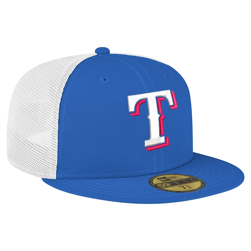 Men's New Era Royal Texas Rangers Team Color 59FIFTY Trucker Fitted Hat
