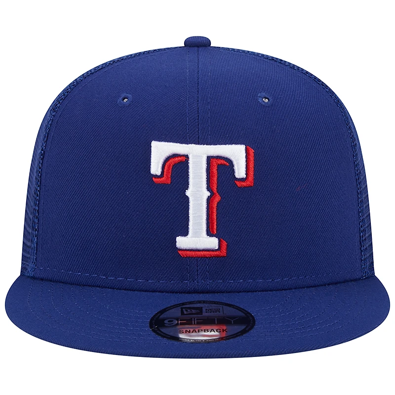 Casquette New Era Royal Texas Rangers Team Color Trucker 9FIFTY Snapback pour homme