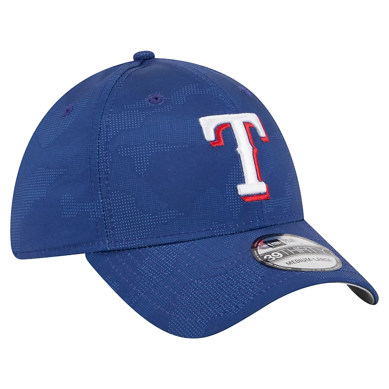 Casquette New Era Royal Texas Rangers 39THIRTY Flex pour homme, motif camouflage ton sur