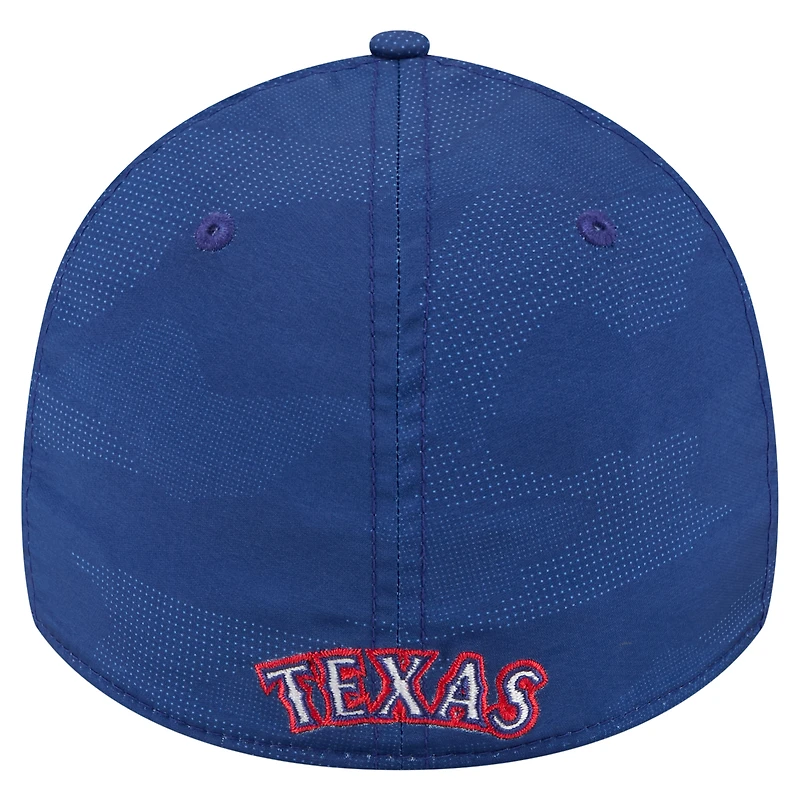 Casquette New Era Royal Texas Rangers 39THIRTY Flex pour homme, motif camouflage ton sur