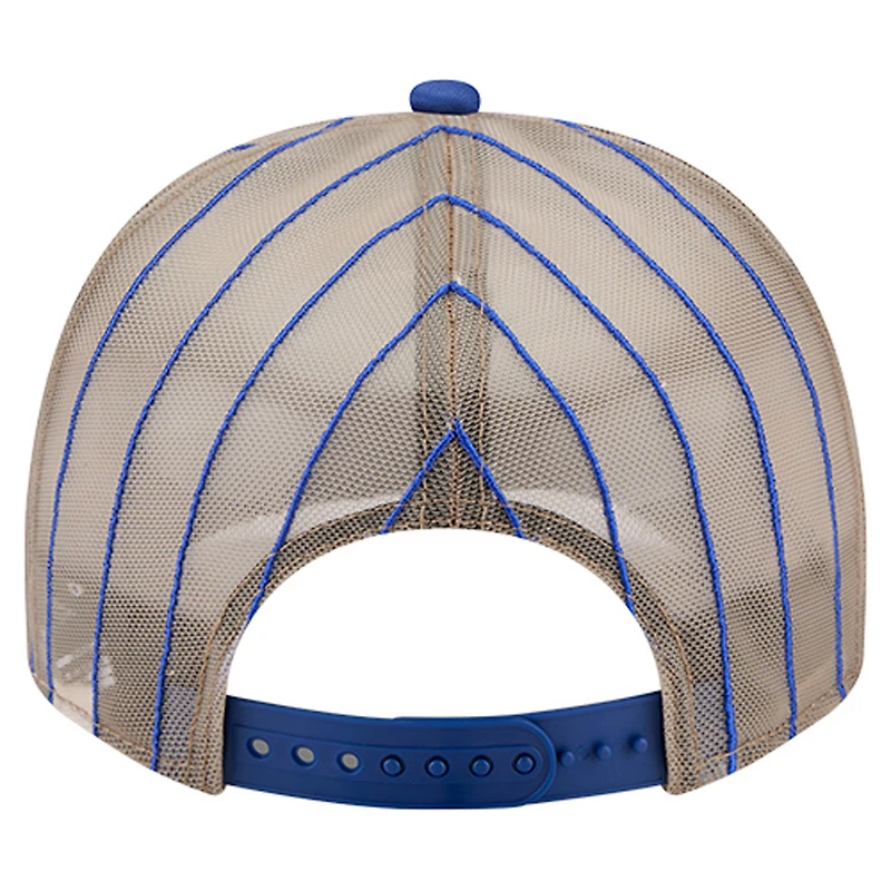 Men's New Era Royal Texas Rangers Vintage Arched Foam Front 9FIFTY A-Frame Adjustable Trucker Hat