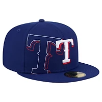 Casquette ajustée 59FIFTY New Era Royal Texas Rangers pour homme