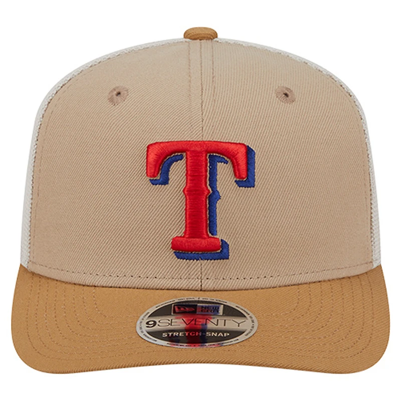 Men's New Era  Stone Texas Rangers 9SEVENTY Trucker Adjustable Hat