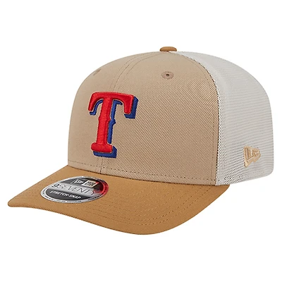 Men's New Era  Stone Texas Rangers 9SEVENTY Trucker Adjustable Hat