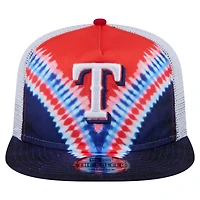 Casquette ajustable New Era Texas Rangers Tie-Dye Golfer Trucker pour homme