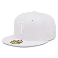 Men's New Era Texas Rangers White on 59FIFTY Fitted Hat