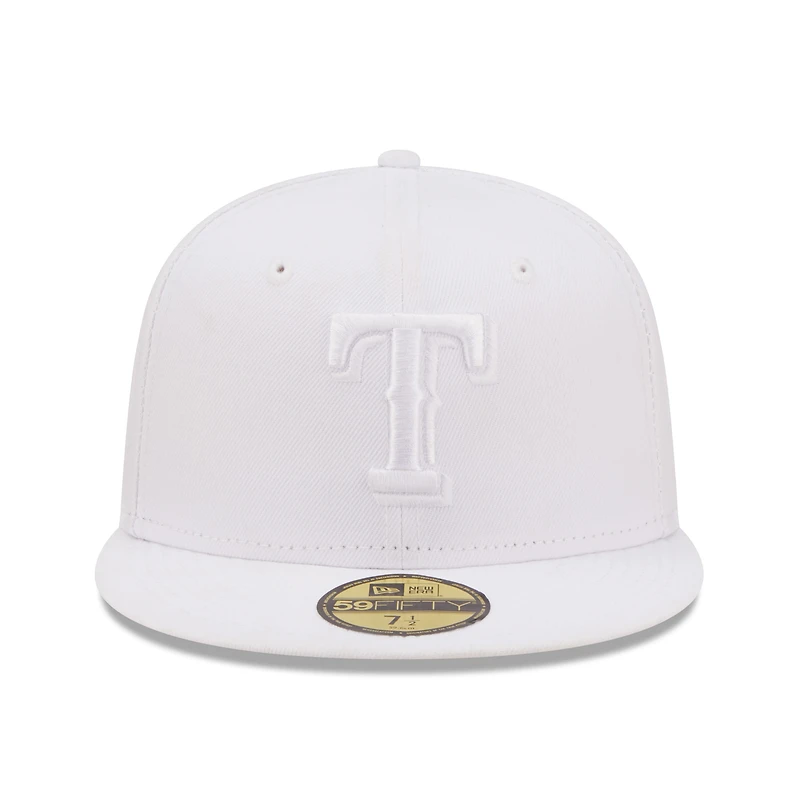 Men's New Era Texas Rangers White on 59FIFTY Fitted Hat