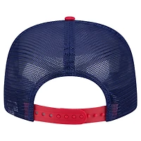 Men's New Era White/Red Texas Rangers Retro Script Trucker 9FIFTY Snapback Hat