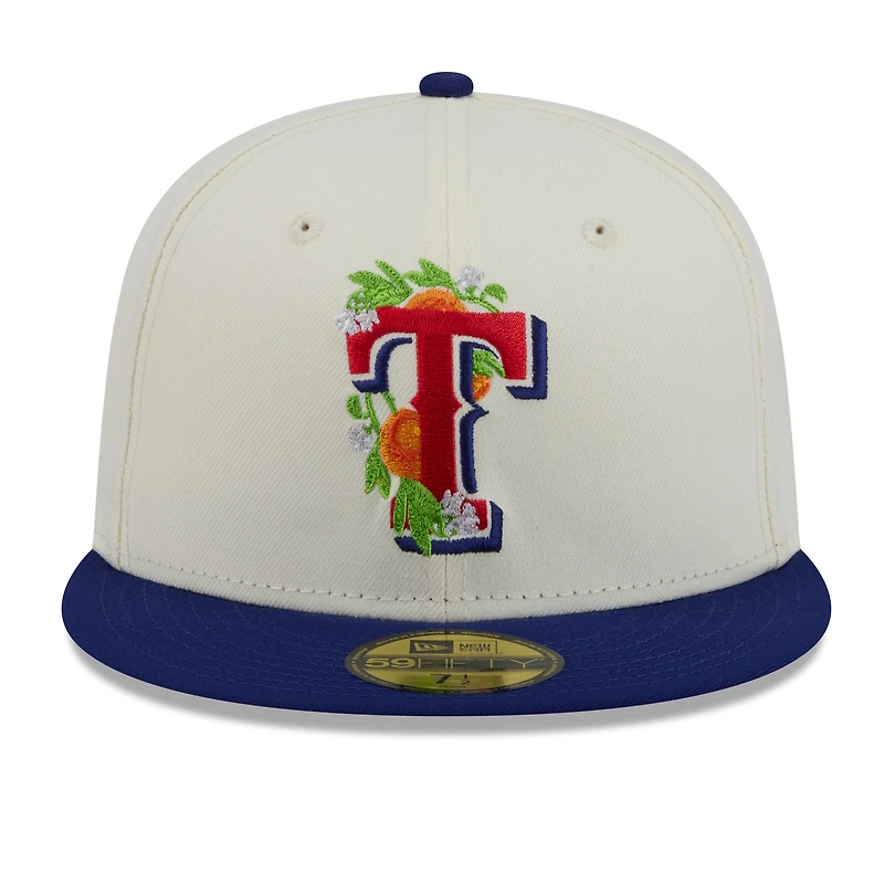 Men's New Era White/Royal Texas Rangers Blossom 59FIFTY Fitted Hat