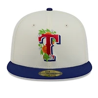 Men's New Era White/Royal Texas Rangers Blossom 59FIFTY Fitted Hat