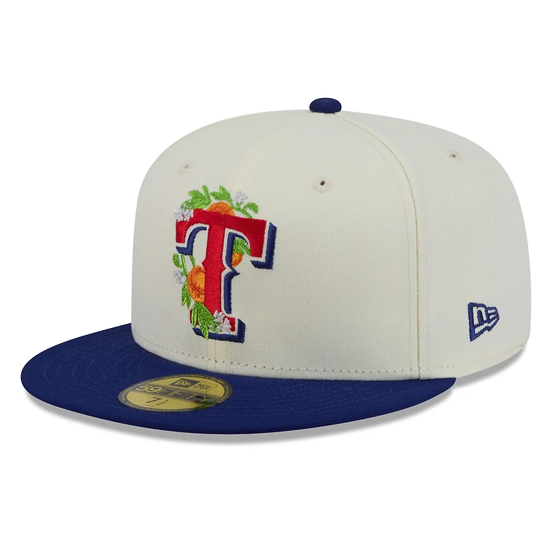 Men's New Era White/Royal Texas Rangers Blossom 59FIFTY Fitted Hat
