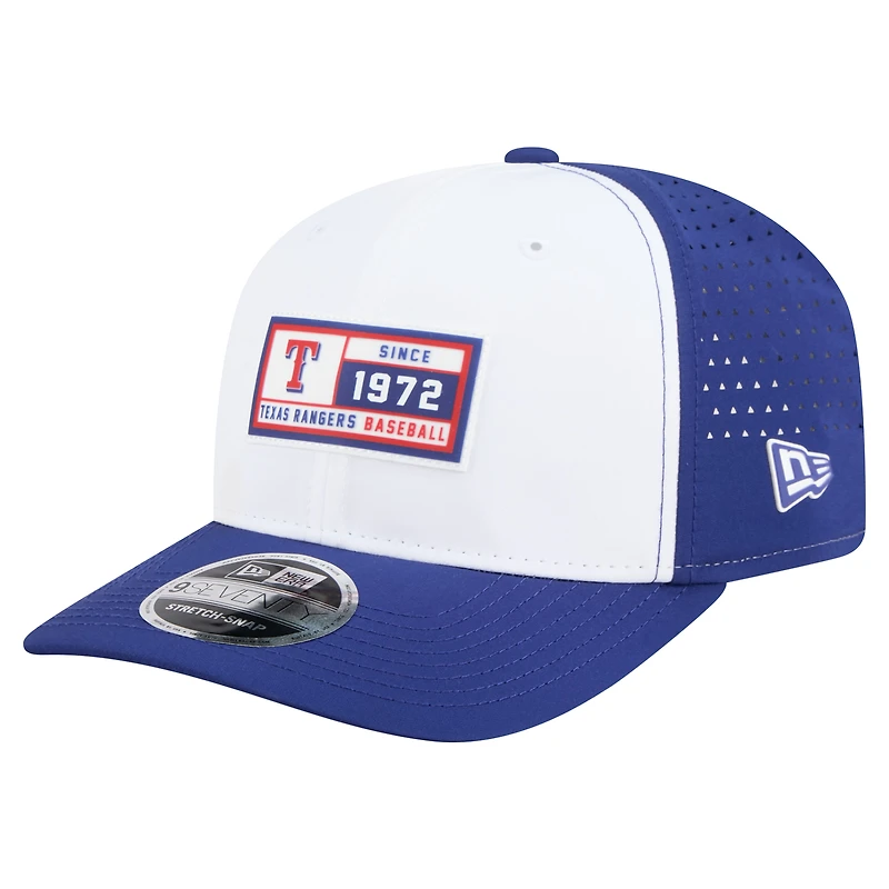 Casquette ajustable 9SEVENTY Texas Rangers blanche/bleue New Era pour homme