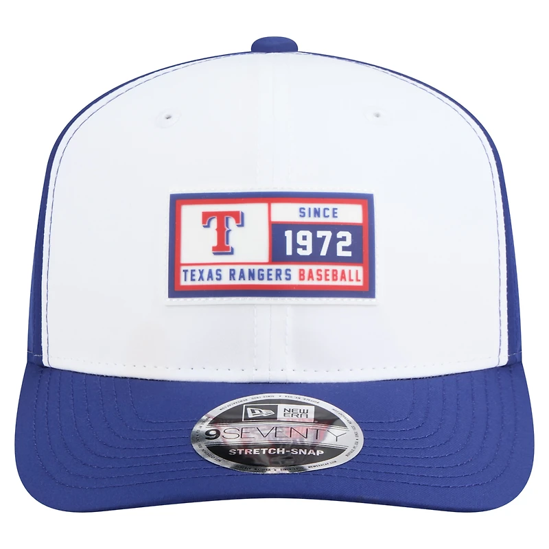 Men's New Era White/Royal Texas Rangers Established Patch 9SEVENTY Adjustable Hat