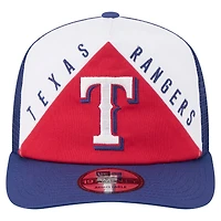 Men's New Era White/Royal Texas Rangers Retro Cut 19TWENTY Adjustable Trucker Hat