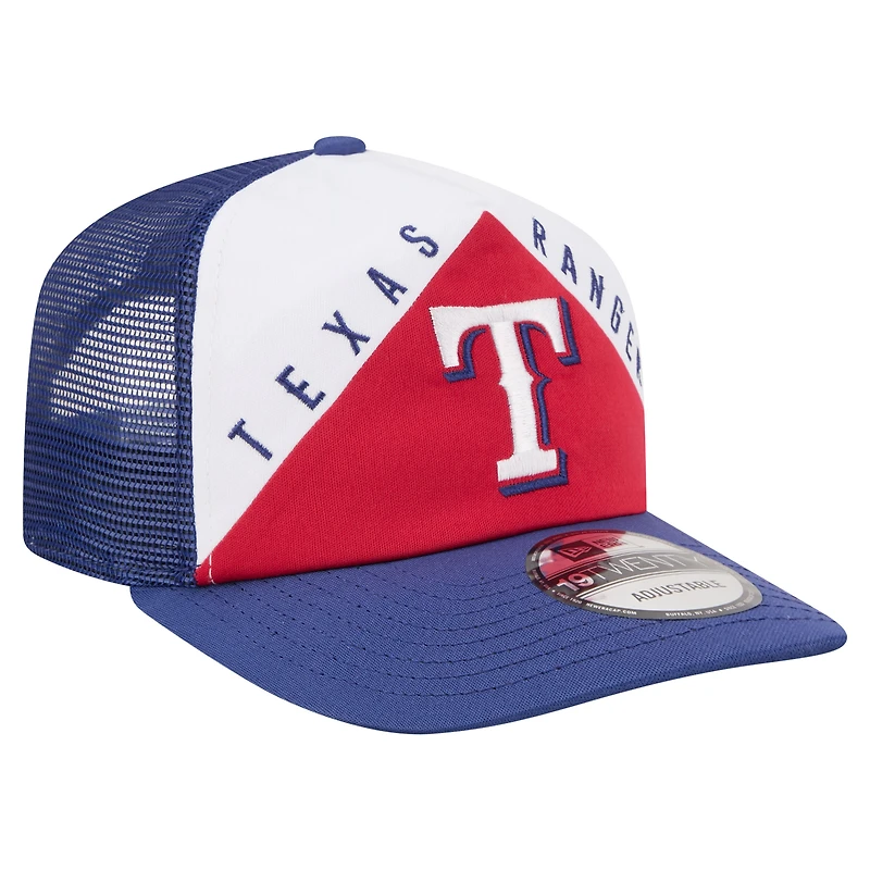 Men's New Era White/Royal Texas Rangers Retro Cut 19TWENTY Adjustable Trucker Hat