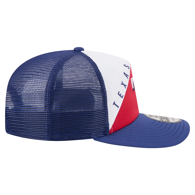Men's New Era White/Royal Texas Rangers Retro Cut 19TWENTY Adjustable Trucker Hat