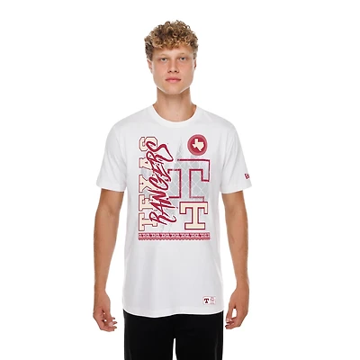 T-shirt New Era blanc Texas Rangers 2026 City Connect pour homme, impression photo réaliste