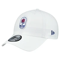 Casquette New Era blanche pour homme, Texas Rangers, pack d'entraînement de printemps 2026, modèle Icon, classique et décontractée, ajustable.