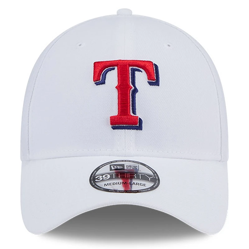 Casquette 39THIRTY Flex blanche des Texas Rangers de New Era pour homme