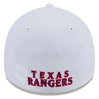 Casquette 39THIRTY Flex blanche des Texas Rangers de New Era pour homme