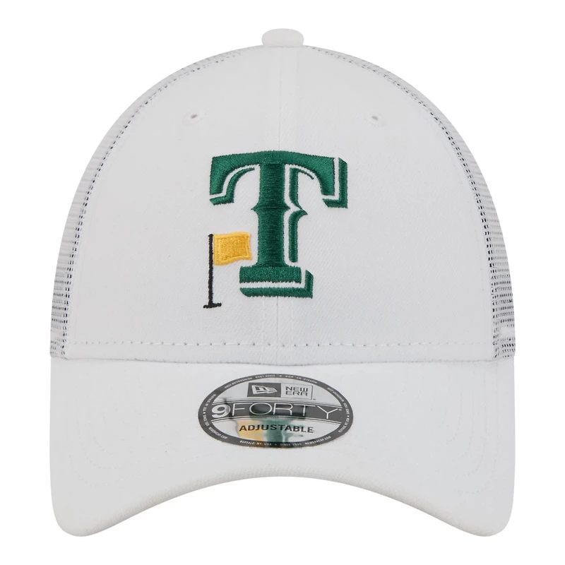 Men's New Era White Texas Rangers Flag 9FORTY Trucker Adjustable Hat