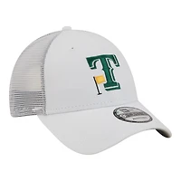 Men's New Era  White Texas Rangers Flag 9FORTY Trucker Adjustable Hat