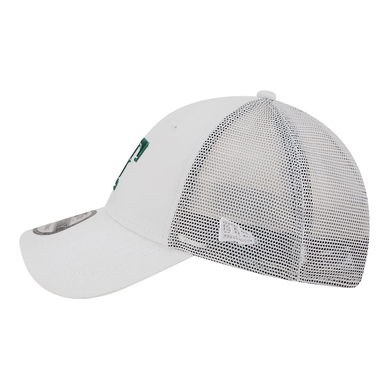Casquette trucker ajustable New Era 9FORTY blanche à motif drapeau des Texas Rangers pour homme