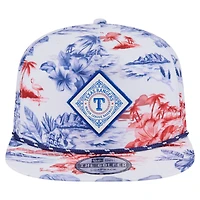 Casquette snapback blanche à imprimé Texas Rangers pour homme de New Era