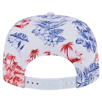 Casquette snapback blanche à imprimé Texas Rangers pour homme de New Era