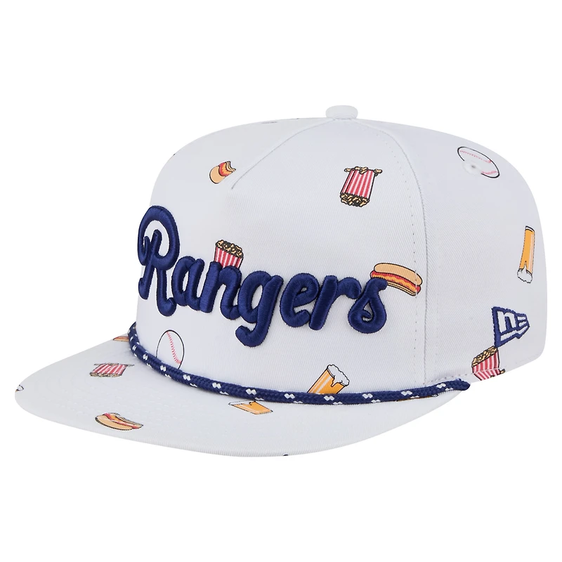 Men's New Era White Texas Rangers Team Cheer Rope 19TWENTY Adjustable Hat