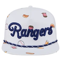 Men's New Era White Texas Rangers Team Cheer Rope 19TWENTY Adjustable Hat