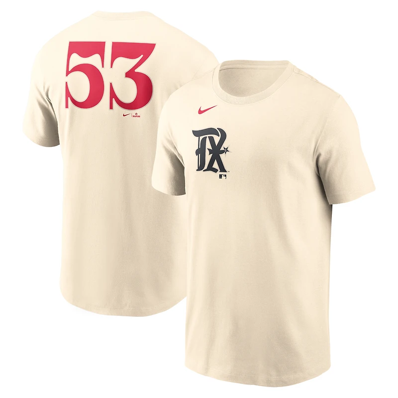 Men's Nike Adolis García Cream Texas Rangers City Connect Name & Number T-Shirt