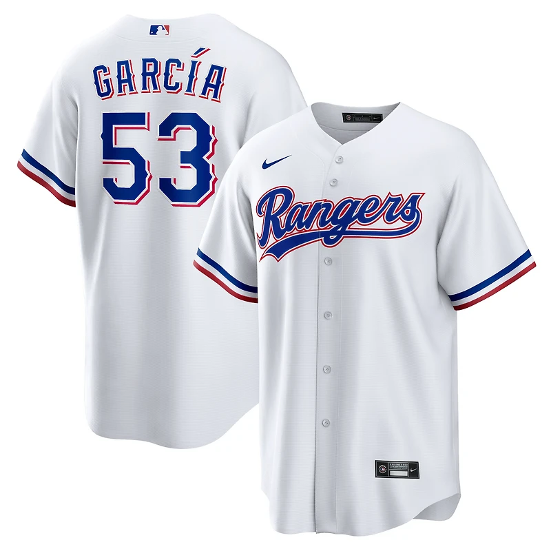 Maillot réplique domicile Nike Adolis Garcia blanc des Texas Rangers pour homme