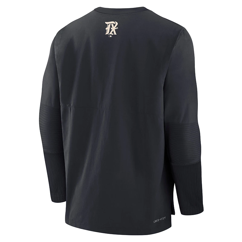 Men's Nike Black Texas Rangers 2025 City Connect Authentic Collection Player Dri-FIT Lightweight Pullover
