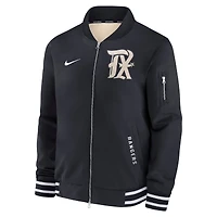 Men's Nike  Black Texas Rangers Authentic Collection City Connect Full-Zip Bomber Jacket