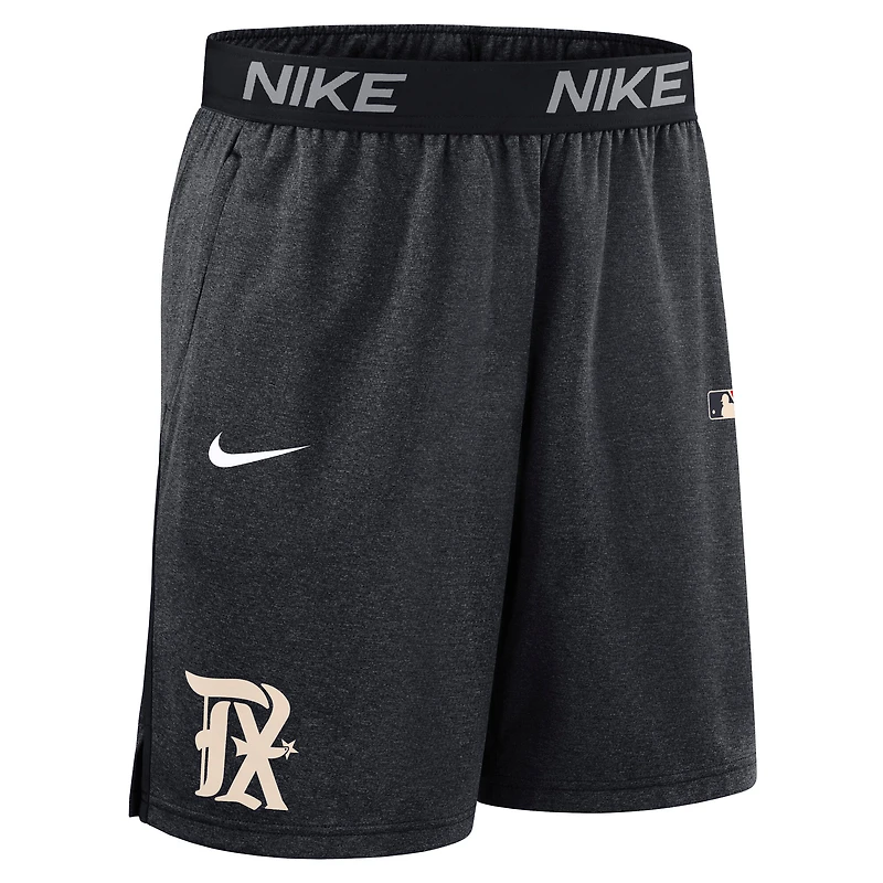 Men's Nike Black Texas Rangers Authentic Collection City Connect Performance Knit Shorts