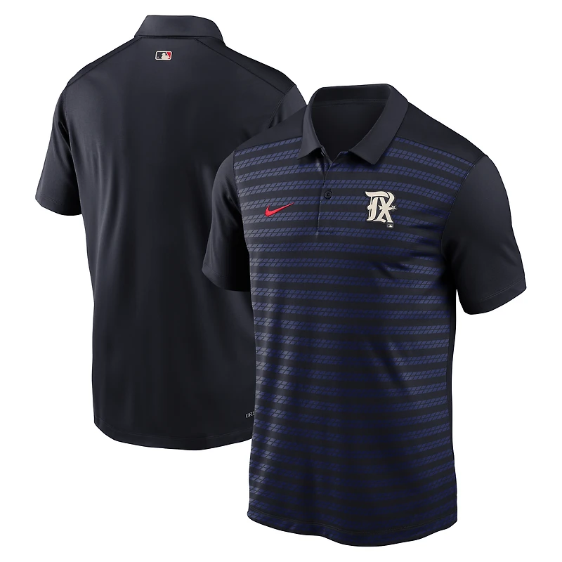 Men's Nike  Black Texas Rangers Authentic Collection City Connect Victory Dri-FIT Polo